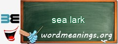 WordMeaning blackboard for sea lark